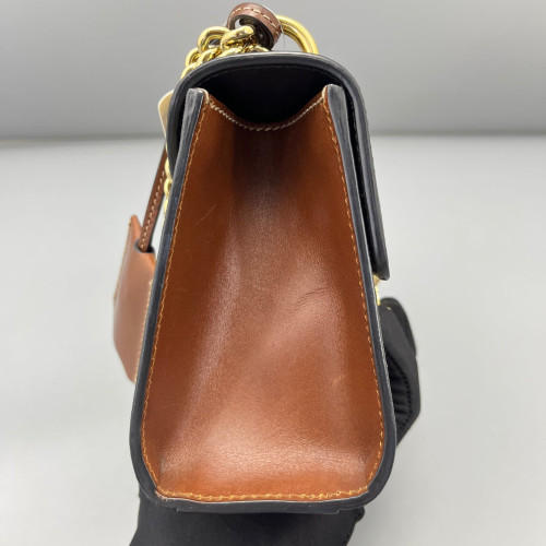 Gucci Small Padlock Shoulder Bag GG Monogram Black Brown Gucci Small Padlock Shoulder Bag GG Monogram Black Brown
