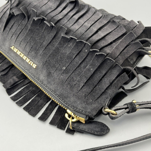 Burberry Crossbody Bag Suede Black