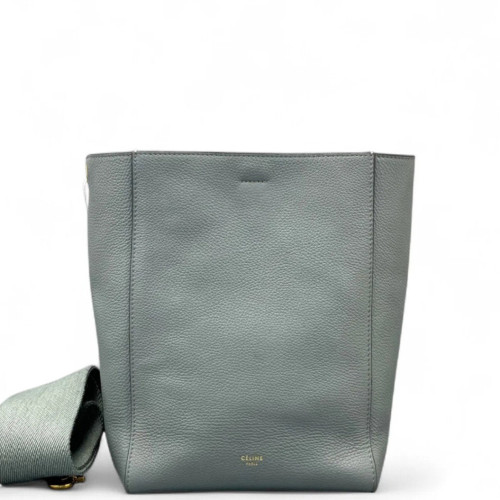 Celine Sangle Small Bucket Bag Grained Calfskin Light Blue