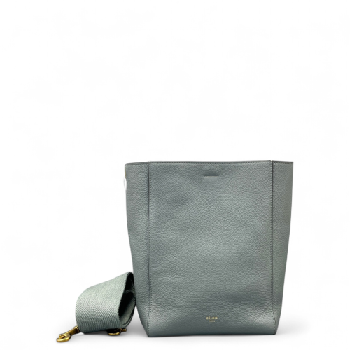 Celine Sangle Small Bucket Bag Grained Calfskin Light Blue