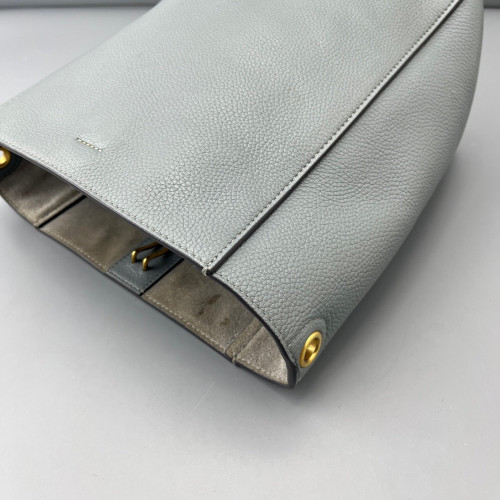 Celine Sangle Small Bucket Bag Grained Calfskin Light Blue