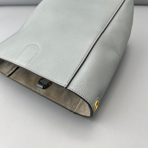 Celine Sangle Small Bucket Bag Grained Calfskin Light Blue