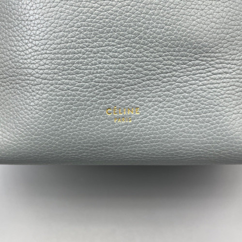 Celine Sangle Small Bucket Bag Grained Calfskin Light Blue