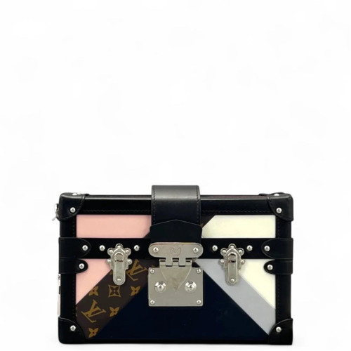 Louis Vuitton Petite Malle Calfskin Black Pink White