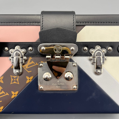 Louis Vuitton Petite Malle Calfskin Black Pink White