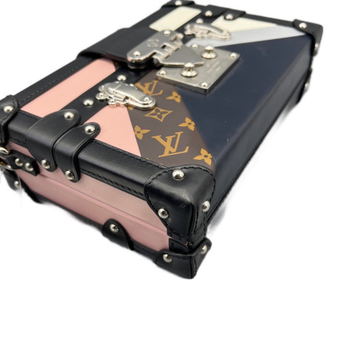 Louis Vuitton Petite Malle Calfskin Black Pink White