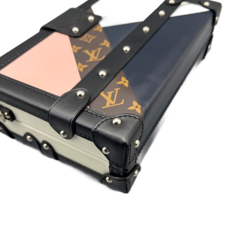 Louis Vuitton Petite Malle Calfskin Black Pink White