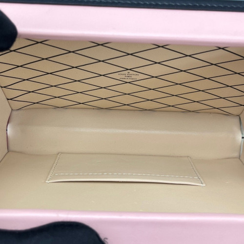 Louis Vuitton Petite Malle Calfskin Black Pink White