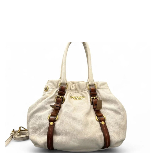 Prada Handbag Grained Calfskin White Prada Handbag Grained Calfskin White