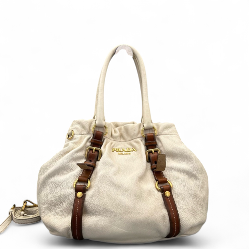 Prada Handbag Grained Calfskin White Prada Handbag Grained Calfskin White
