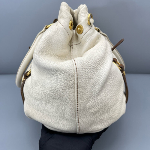 Prada Handbag Grained Calfskin White Prada Handbag Grained Calfskin White