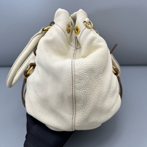 Prada Handbag Grained Calfskin White Prada Handbag Grained Calfskin White