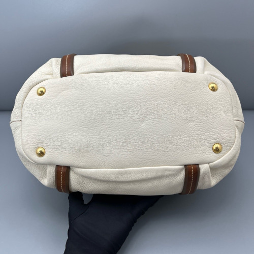 Prada Handbag Grained Calfskin White Prada Handbag Grained Calfskin White