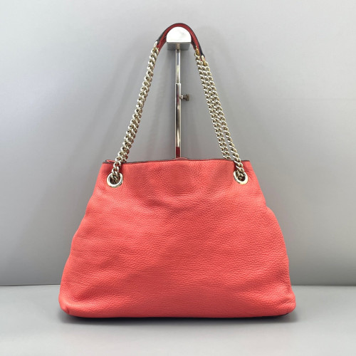 Gucci Tassel Medium Soho Shoulder Bag Grained Calfskin Red