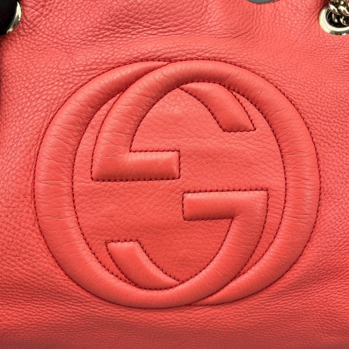 Gucci Tassel Medium Soho Shoulder Bag Grained Calfskin Red