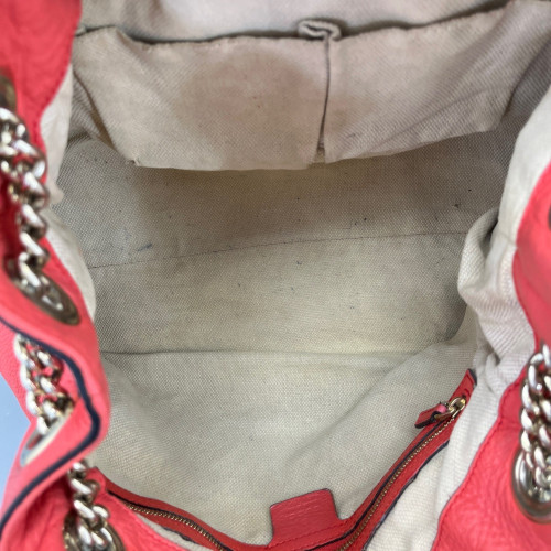 Gucci Tassel Medium Soho Shoulder Bag Grained Calfskin Red