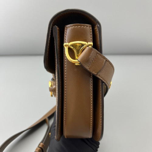 Gucci Small Horsebit 1955 GG Supreme Monogram Tan