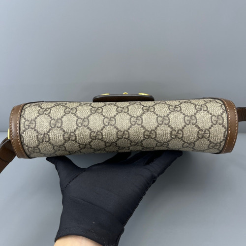 Gucci Small Horsebit 1955 GG Supreme Monogram Tan