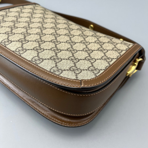 Gucci Small Horsebit 1955 GG Supreme Monogram Tan