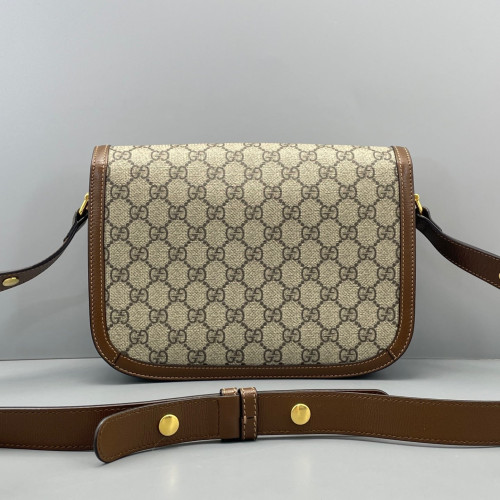 Gucci Small Horsebit 1955 GG Supreme Monogram Tan