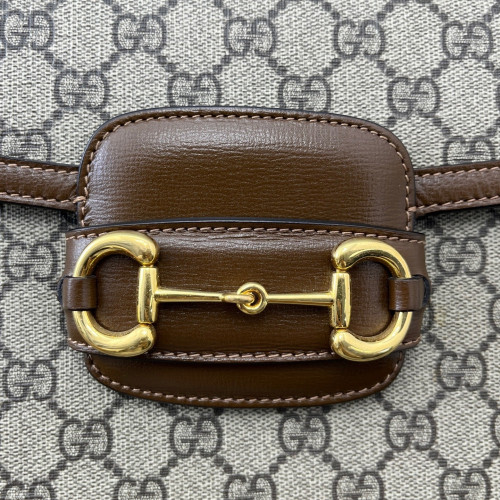 Gucci Small Horsebit 1955 GG Supreme Monogram Tan