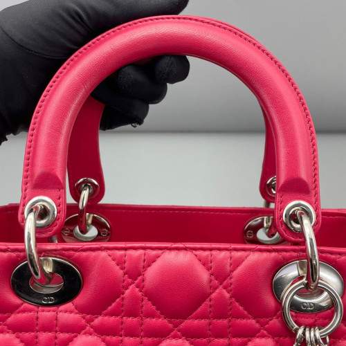 Dior Medium Lady Dior Calfskin Fuchsia