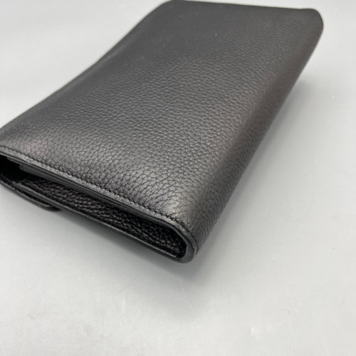 Gucci GG Marmont Coin Purse On A Chain Grained Calfskin Black