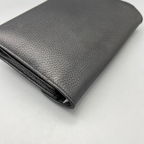 Gucci GG Marmont Coin Purse On A Chain Grained Calfskin Black