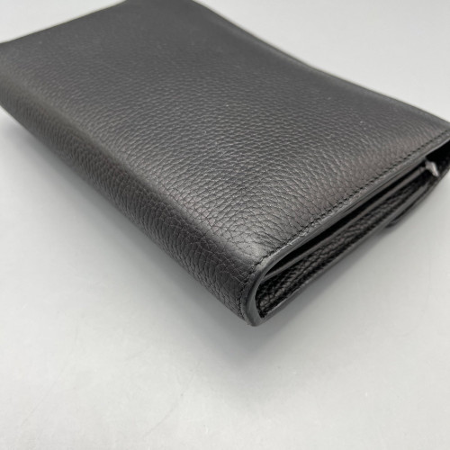 Gucci GG Marmont Coin Purse On A Chain Grained Calfskin Black
