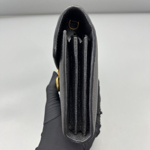 Gucci GG Marmont Coin Purse On A Chain Grained Calfskin Black
