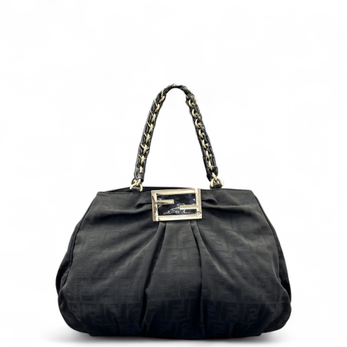 Fendi Shoulder Bag Canvas Black