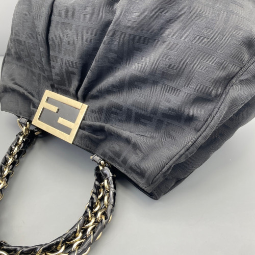 Fendi Shoulder Bag Canvas Black