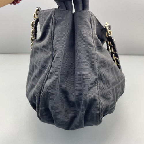 Fendi Shoulder Bag Canvas Black