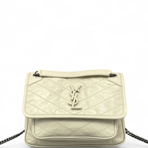 Yves Saint Laurent Baby Niki Messenger Calfskin White Yves Saint Laurent Baby Niki Messenger Calfskin White