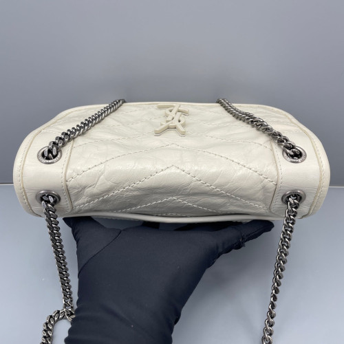 Yves Saint Laurent Baby Niki Messenger Calfskin White Yves Saint Laurent Baby Niki Messenger Calfskin White