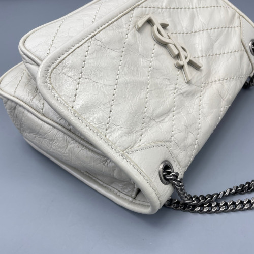 Yves Saint Laurent Baby Niki Messenger Calfskin White Yves Saint Laurent Baby Niki Messenger Calfskin White