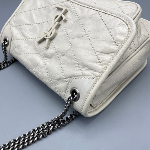 Yves Saint Laurent Baby Niki Messenger Calfskin White Yves Saint Laurent Baby Niki Messenger Calfskin White