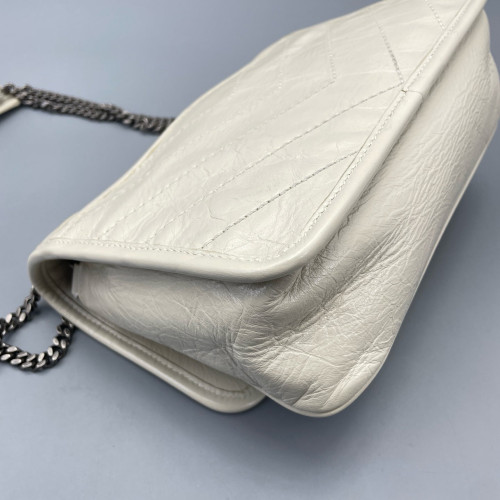 Yves Saint Laurent Baby Niki Messenger Calfskin White Yves Saint Laurent Baby Niki Messenger Calfskin White
