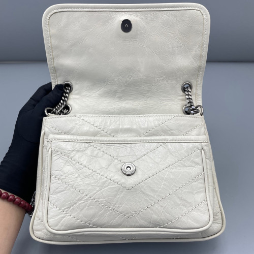 Yves Saint Laurent Baby Niki Messenger Calfskin White Yves Saint Laurent Baby Niki Messenger Calfskin White