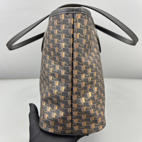 Moynat Tote Bag Toile 1920 Monogram Calfskin Brown Black Yellow