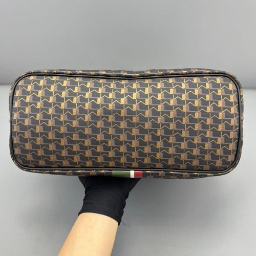 Moynat Tote Bag Toile 1920 Monogram Calfskin Brown Black Yellow