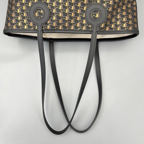 Moynat Tote Bag Toile 1920 Monogram Calfskin Brown Black Yellow