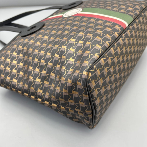 Moynat Tote Bag Toile 1920 Monogram Calfskin Brown Black Yellow