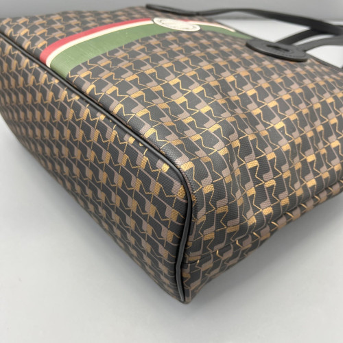 Moynat Tote Bag Toile 1920 Monogram Calfskin Brown Black Yellow