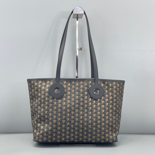 Moynat Tote Bag Toile 1920 Monogram Calfskin Brown Black Yellow