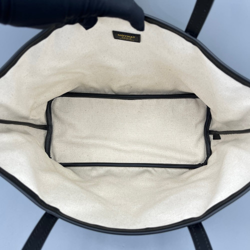 Moynat Tote Bag Toile 1920 Monogram Calfskin Brown Black Yellow