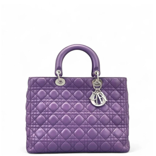 Dior Large Lady Dior Lambskin Purple
