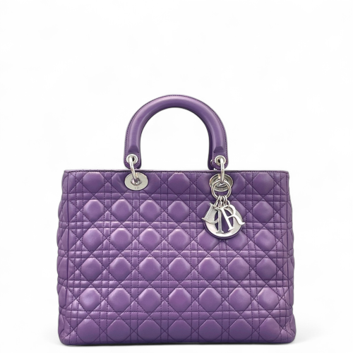 Dior Large Lady Dior Lambskin Purple