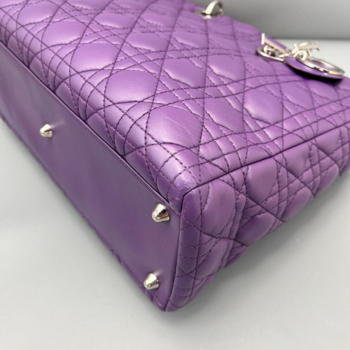 Dior Large Lady Dior Lambskin Purple