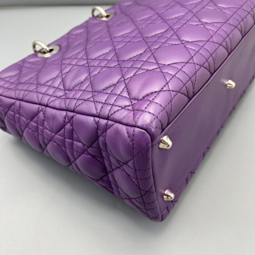 Dior Large Lady Dior Lambskin Purple